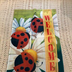 Kristina Frye Lady Bug Welcome Outdoor Flag